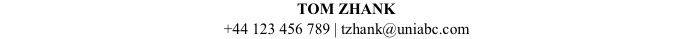 Example of the Personal Information section in a consulting resume